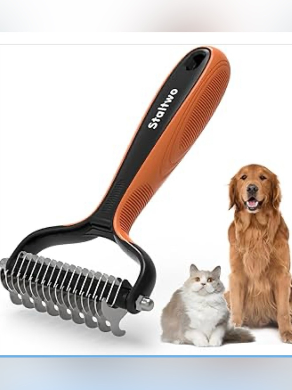 Deshedding dog brush for shedding, undercoat rake for dog and cat